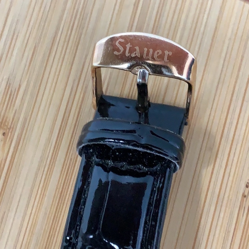 Stauer Sirene Analog Stainless Steel Rose Gold CZ Leather Adjustable strap Watch - Picture 5 of 13